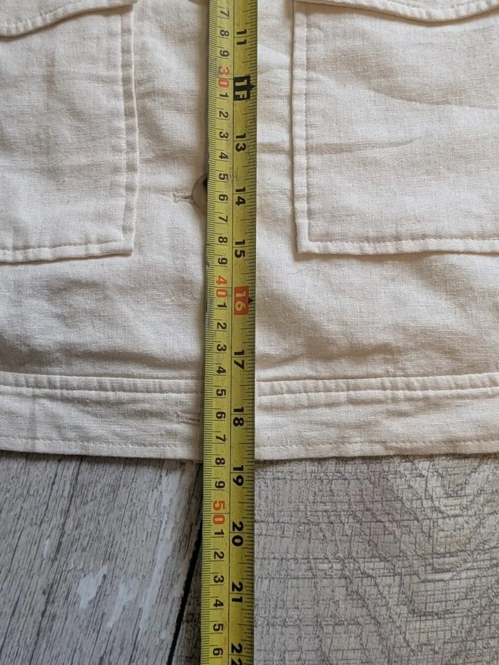 Rachel Zoe Cream Linen Cropped Utility Jacket Button Front Minimalist Chic M - Picture 12 of 12